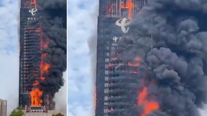 Video: Massive Fire Engulfs High-Rise Building in China’s Changsha, No Victims Reported So Far