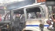 Nabanna Rally: Protestors Torch Police Vehicle in Kolkata Amid BJP&rsquo;s March to West Bengal Secretariat (See Pics)