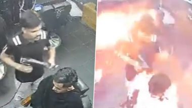 Video: Hair Dryer Blasts Due to Short Circuit, Sets Barber, Customer on Fire