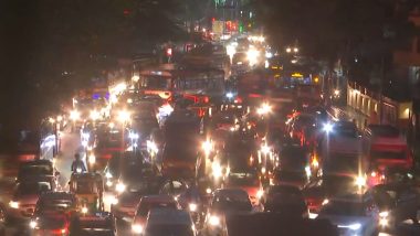 Bengaluru Rains: Long Traffic Snarls in Various Parts of City Amid Waterlogging As Heavy Rains Pound Karnataka Capital Again; Watch Videos