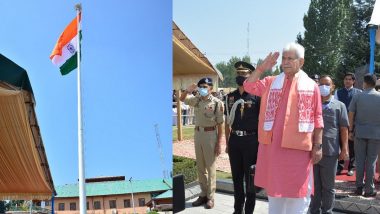 Jammu and Kashmir: LG Manoj Sinha Unfurls 120-Feet-High National Flag in Pulwama