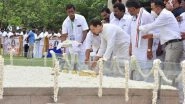 Congress Leader Rahul Gandhi Pays Tribute to Father Rajiv Gandhi Ahead of &lsquo;Bharat Jodo Yatra&rsquo; in Tamil Nadu (Watch Video)