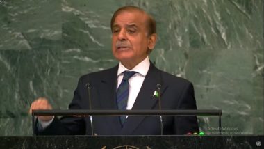Pakistan PM Shehbaz Sharif Rakes Up Kashmir Issue at UNGA, Says We Look for Peace With All Our Neighbours, Including India’ (Watch Video)