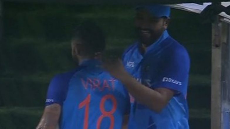 Virat Kohli-Rohit Sharma's Celebration Turns Into a Meme, See Funny Jokes Shared By Fans As Indian Stars Hug Each Other Following Series Win Against Australia