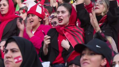 Female Soccer Fans Flock To Azadi Stadium in Tehran After Iran Loosens Ban on Women to Watch Men’s Matches (Watch Video)
