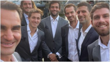Roger Federer, Novak Djokovic and Other Players of Team Europe Take Selfie Ahead of Laver Cup 2022; Swiss Star Shares Photo on Instagram (Watch Video)