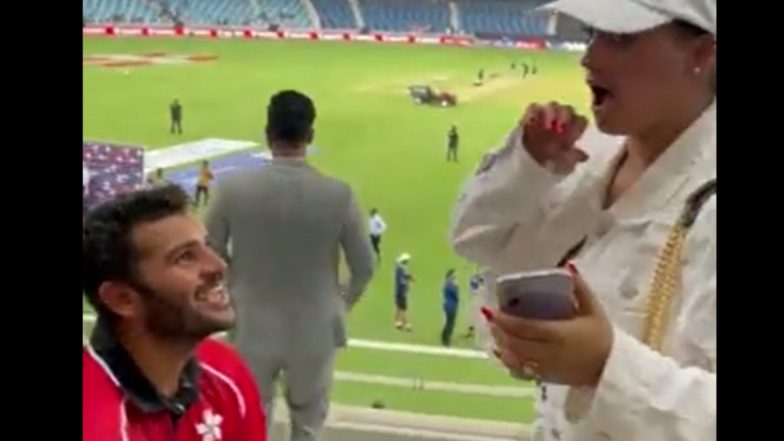 Asia Cup 2022: Hong Kong Cricketer Kinchit Shah Proposes to Girlfriend After IND vs HK Clash in Dubai (Watch Video)