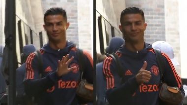 Cristiano Ronaldo Heads to King Power Stadium After Leaving Team Hotel To Compete in Leicester City vs Manchester United Match (Watch Video)