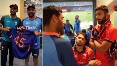 Asia Cup 2022: Hong Kong Players Visit Team India's Dressing Room After IND vs HK Clash in Dubai (Watch Video)