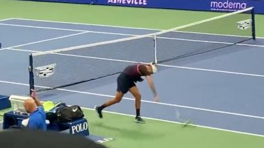 Nick Kyrgios Smashes Racquet After Losing Against Karen Khachanov in US Open 2022 Quarterfinals (Watch Video)