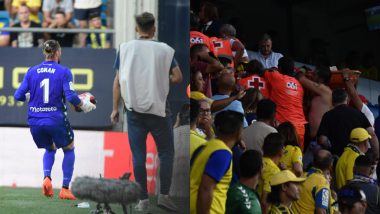 Cadiz Goalkeeper Conan Ledesma Hurls Defibrillator Into Stands After Fan Suffers Cardiac Arrest During Barcelona Match (Watch Video)