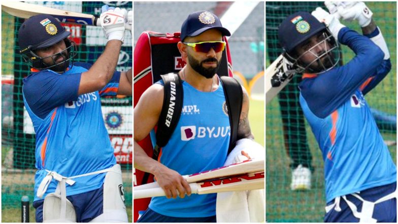 India vs Australia 2022: Virat Kohli, Rohit Sharma and KL Rahul Gear Up For 1st T20I in Mohali (See Pics & Video)