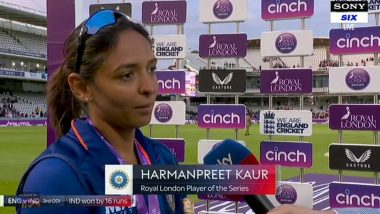 Harmanpreet Kaur Backs Deepti Sharma After Controversial Mankad Dismissal in IND-W vs ENG-W 3rd ODI, Gives Epic Response to Presenter (Watch Video)
