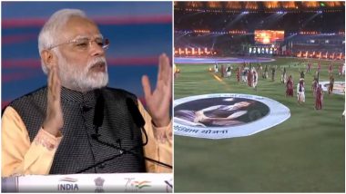 PM Narendra Modi Inaugurates 36th National Games 2022 in Gujarat (Watch Video)