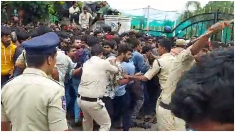 IND vs AUS 3rd T20I 2022 Tickets: Police Lathicharge Cricket Fans Outside Gymkhana Ground in Secunderabad (Watch Video)