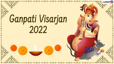 Ganesh Visarjan 2022 Messages & Funny Slogans: Ganpati Bappa Morya Images, WhatsApp Status, DPs, Quotes & Lord Ganesha Chants To Send on Immersion Day