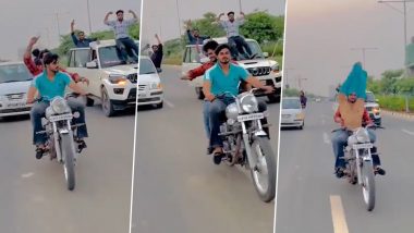 Greater Noida: Youths Perform Dangerous Stunts on Bike and Cars, Video Goes Viral