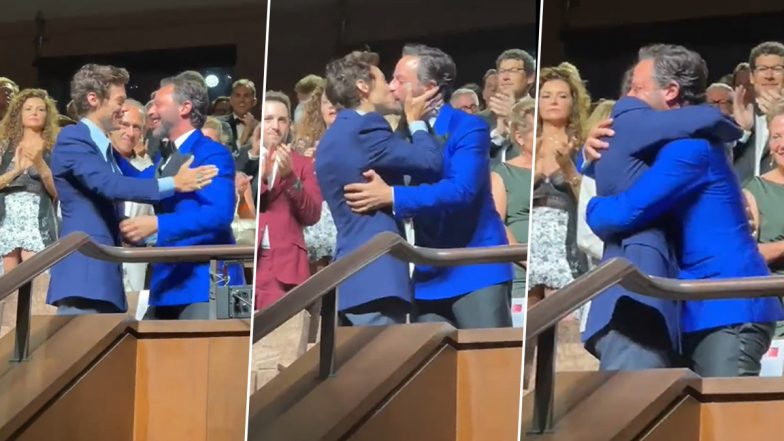 Harry Styles Kisses Nick Kroll After Don’t Worry Darling Gets Standing Ovation at Venice Film Festival 2022 (Watch Video)