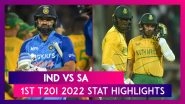 India vs South Africa, 1st T20I 2022 Stat Highlights: Men in Blue Clinch Victory