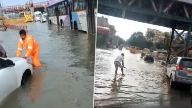 Bengaluru Rains: Heavy Downpour Batters Silicon City, Leaves Several Streets Waterlogged; Yellow Alert Issued Till September 7; Watch Videos