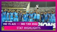 India vs Australia, 3rd T20I 2022 Stat Highlights: Men in Blue Clinch Clinical Win