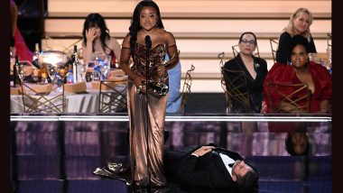 Emmys 2022: Netizens Slam Jimmy Kimmel for His 'Dead Body' Antics on Stage During Quinta Brunson's Victory Speech (View Tweets)