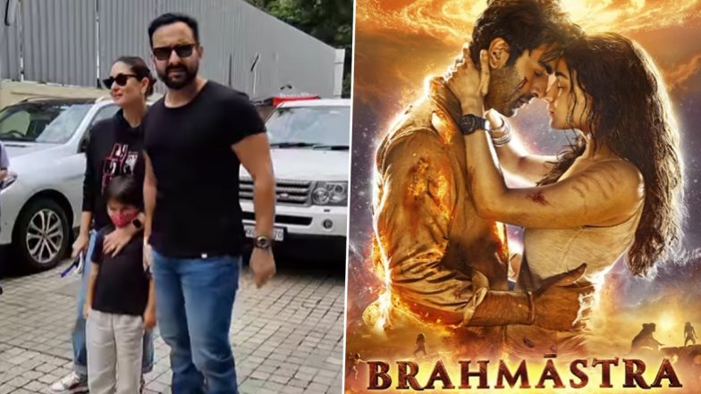 Brahmastra: Kareena Kapoor, Saif Ali Khan and Taimur Attend Ranbir Kapoor-Alia Bhatt's Film Screening in Mumbai (Watch Video)