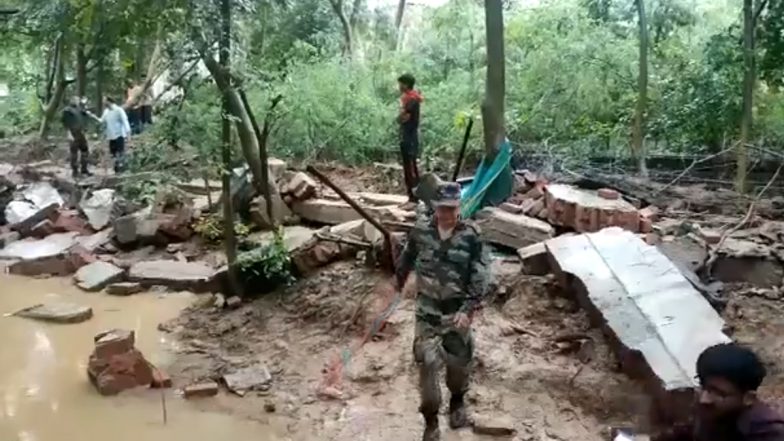 Lucknow Rains: Wall Collapses in Dilkusha Area After Heavy Rainfall, Nine Killed (Video)