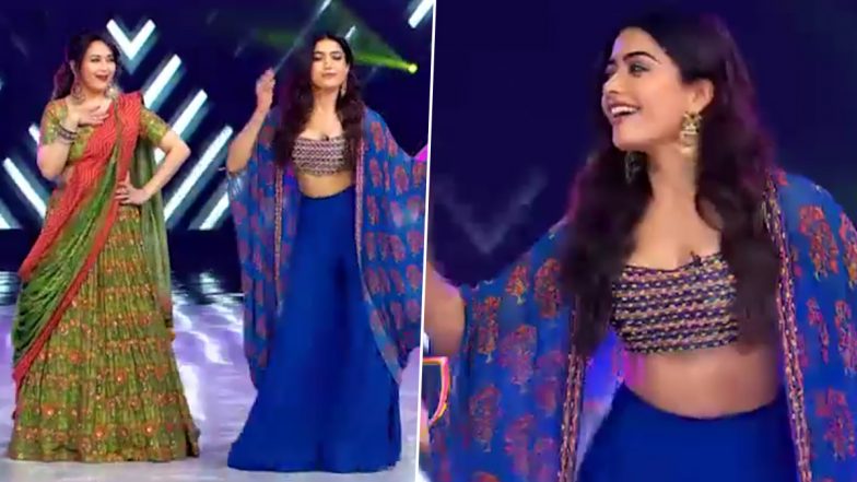 Jhalak Dikhhla Jaa 10: Madhuri Dixit and Rashmika Mandanna Dance to Pushpa's Viral 'Saami Saami' Song (Watch Promo Video)