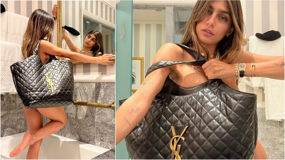 Yep, Mia Khalifa took to Instagram to flaunt her sexy curves and YSL tote b...
