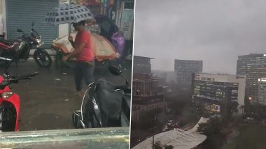 #MumbaiRains Trends on Twitter After Heavy Rains, Thunderstorms Lash City, Netizens Say ‘Sky Is Enjoying Its Own Cracker Show’