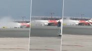 Air India Express Flight Reports Smoke at Muscat Runway, All Passengers and Crew Evacuated Safely via Slides (Watch Video)