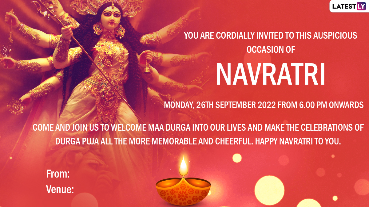 Navratri 2022 Invitation Templates and Card Formats for Free Download