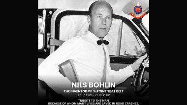 Nils Bohlin Death Anniversary: Delhi Traffic Police Pay Tribute to Volvo Cars Engineer Whose Three-Point Seat Belt Helped Save Numerous Lives in Road Crashes