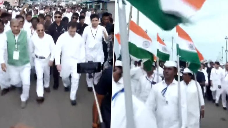 Rahul Gandhi Begins 'Bharat Jodo Yatra' From Tamil Nadu's Kanniyakumari, Congress Leaders and Workers Join