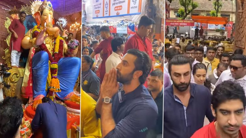 Ahead of Brahmastra Release, Ranbir Kapoor and Ayan Mukerji Visit Lalbaugcha Raja to Seek Bappa's Blessings (Watch Video)