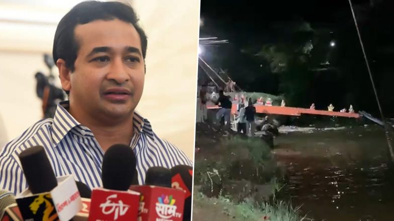 Ganesh Visarjan 2022: Nitesh Rane Slams Kolhapur Administration for Immersing Ganpati Idols Using Conveyor Belt (Watch Video)