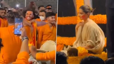 Ranveer Singh Plays Dhol at Mukesh Ambani's Ganpati Visarjan While Deepika Padukone Gets Spotted With Gulal (Watch Video)