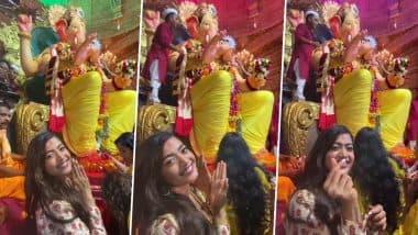 Rashmika Mandanna Visits Mumbai's Lalbaugcha Raja After Goodbye's Trailer Launch (Watch Video)