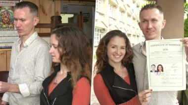 Russian Man Marries Ukrainian Woman in Himachal Pradesh, Urge Two Countries To ‘Make Love, Not War’ (See Pics)