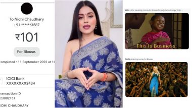 Why Is Nidhi Trending on Twitter? Saree Sans Blouse Look by Influencer Nidhi Chaudhary Attracts Funny Memes, Hateful Comments and Bizarre Interest