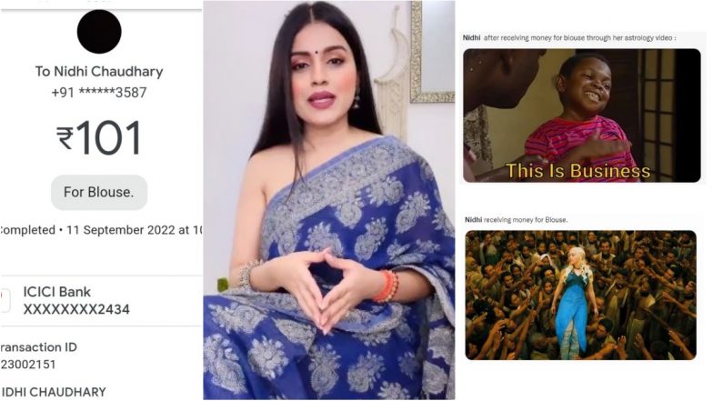 Why Is Nidhi Trending on Twitter? Saree Sans Blouse Look by Influencer  Nidhi Chaudhary Attracts Funny Memes, Hateful Comments and Bizarre Interest  | 👍 LatestLY