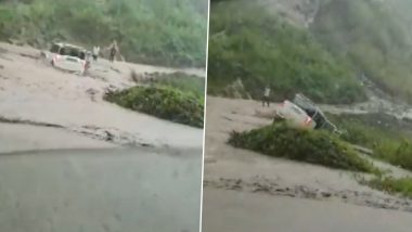 Video: Scorpio Car Washes Away After Flash Floods in Arunachal Pradesh’s Chiputa Village