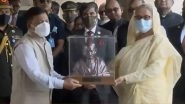 Sheikh Hasina in India: Bangladesh PM Pays Homage to Mahatma Gandhi at Rajghat, Signs Visitor&rsquo;s Book (Watch Video)
