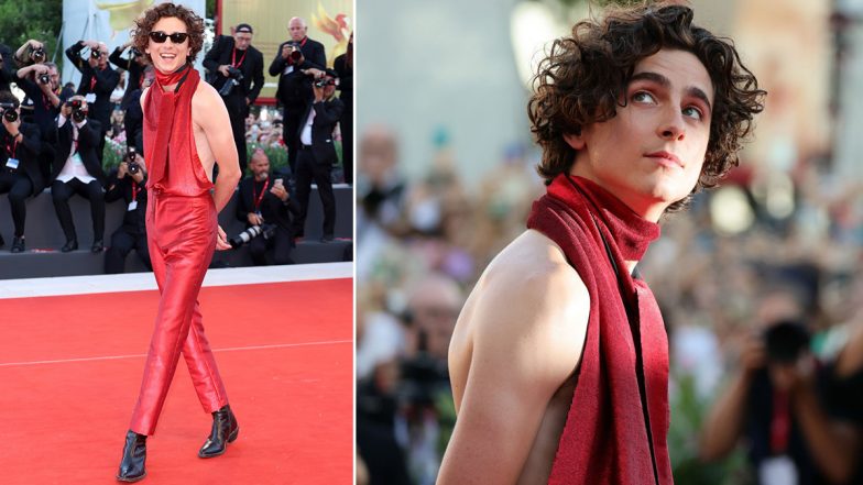 79th Venice Film Festival: Timothée Chalamet Opts for Backless Top With Pants on Red Carpet and It Screams Glam (View Pics and Video)