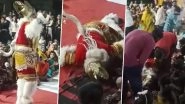 Video: Man Dressed As Hanuman Collapses While Dancing at Ganeshotsav Event in UP&rsquo;s Mainpuri, Dies of Heart Attack
