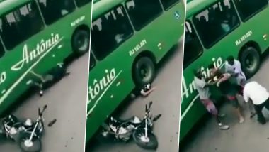 This Video of Man Dodging Death After His Bike Skids Shows How Helmet Saves Life