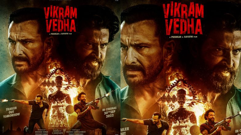 Vikram Vedha: Trailer of Hrithik Roshan and Saif Ali Khan's Action Thriller to Be Out on September 8 at This Time (View Poster)