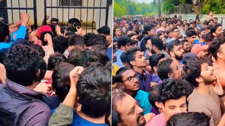 India vs Australia Hyderabad T20I Tickets: Huge Rush Outside HCA As Fans Look to Buy Match Tickets for IND vs AUS 3rd T20I