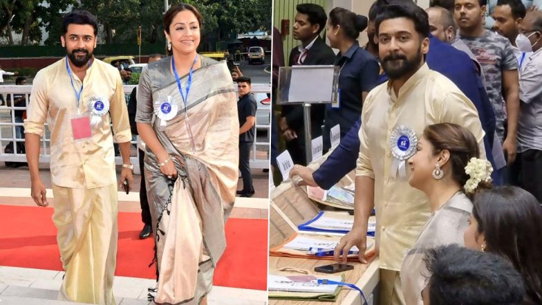 68th National Film Awards: Suriya and Jyotika Make Dynamic Power Couple at the Felicitation Ceremony (View Pics)